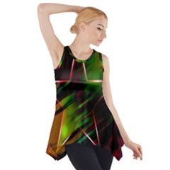 Colorful Background Star Side Drop Tank Tunic by Simbadda