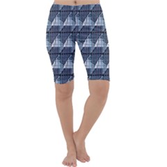 Snow Peak Abstract Blue Wallpaper Cropped Leggings 