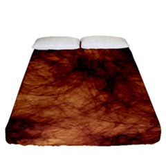 Abstract Brown Smoke Fitted Sheet (queen Size) by Simbadda