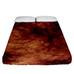 Abstract Brown Smoke Fitted Sheet (king Size) by Simbadda