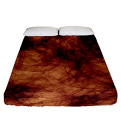 Abstract Brown Smoke Fitted Sheet (california King Size) by Simbadda