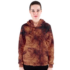 Abstract Brown Smoke Women s Zipper Hoodie