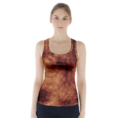 Abstract Brown Smoke Racer Back Sports Top by Simbadda