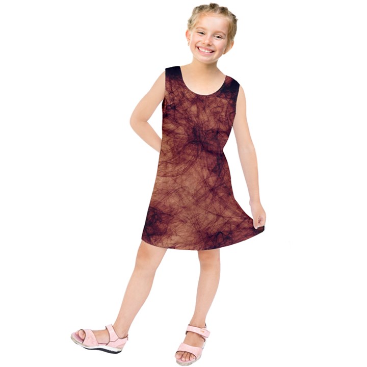 Abstract Brown Smoke Kids  Tunic Dress