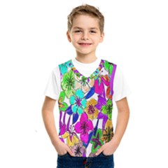 Floral Colorful Background Of Hand Drawn Flowers Kids  Sportswear by Simbadda