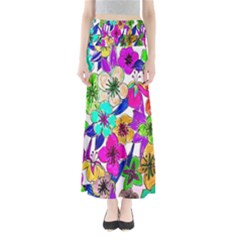 Floral Colorful Background Of Hand Drawn Flowers Maxi Skirts by Simbadda