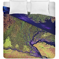 Lena River Delta A Photo Of A Colorful River Delta Taken From A Satellite Duvet Cover Double Side (king Size)