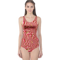 Abstract Neutral Pattern One Piece Swimsuit