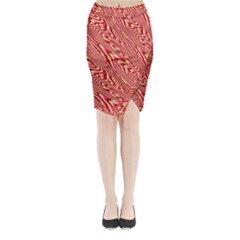 Abstract Neutral Pattern Midi Wrap Pencil Skirt