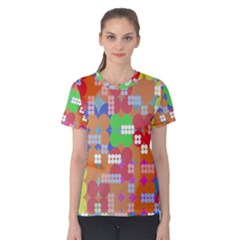 Abstract Polka Dot Pattern Digitally Created Abstract Background Pattern With An Urban Feel Women s Cotton Tee