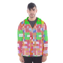 Abstract Polka Dot Pattern Digitally Created Abstract Background Pattern With An Urban Feel Hooded Wind Breaker (men) by Simbadda