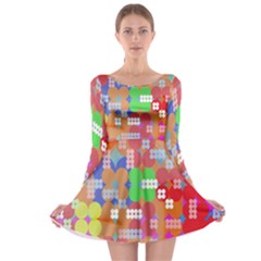 Abstract Polka Dot Pattern Digitally Created Abstract Background Pattern With An Urban Feel Long Sleeve Skater Dress