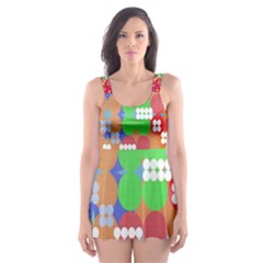 Abstract Polka Dot Pattern Digitally Created Abstract Background Pattern With An Urban Feel Skater Dress Swimsuit