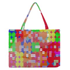 Abstract Polka Dot Pattern Digitally Created Abstract Background Pattern With An Urban Feel Medium Zipper Tote Bag by Simbadda