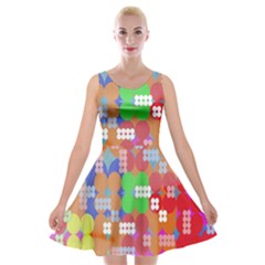 Abstract Polka Dot Pattern Digitally Created Abstract Background Pattern With An Urban Feel Velvet Skater Dress