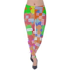 Abstract Polka Dot Pattern Digitally Created Abstract Background Pattern With An Urban Feel Velvet Leggings