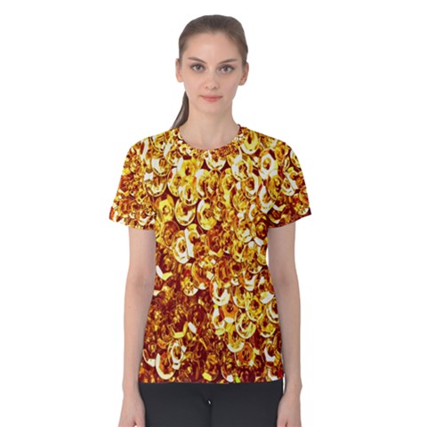 Yellow Abstract Background Women s Cotton Tee by Simbadda