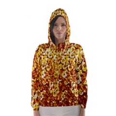 Yellow Abstract Background Hooded Wind Breaker (women) by Simbadda