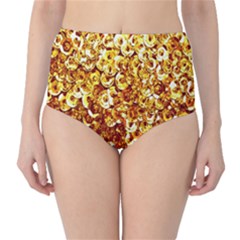 Yellow Abstract Background High-waist Bikini Bottoms