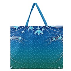 Floral 2d Illustration Background Zipper Large Tote Bag