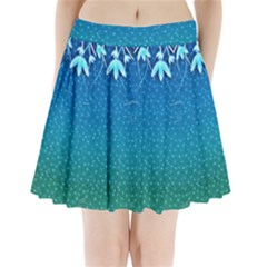 Floral 2d Illustration Background Pleated Mini Skirt