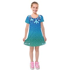 Floral 2d Illustration Background Kids  Short Sleeve Velvet Dress