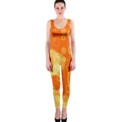 Retro Orange Circle Background Abstract Onepiece Catsuit by Nexatart