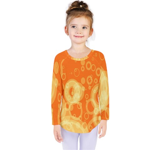 Retro Orange Circle Background Abstract Kids  Long Sleeve Tee by Nexatart