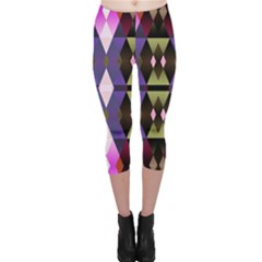 Geometric Abstract Background Art Capri Leggings 