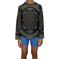 Dark Portal Fractal Esque Background Kids  Long Sleeve Swimwear