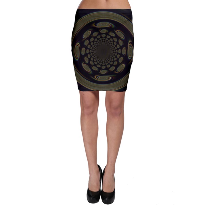 Dark Portal Fractal Esque Background Bodycon Skirt