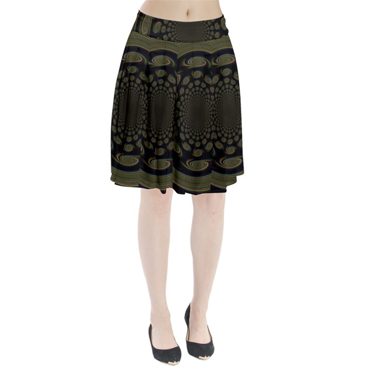 Dark Portal Fractal Esque Background Pleated Skirt