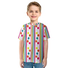 Stripes And Polka Dots Colorful Pattern Wallpaper Background Kids  Sport Mesh Tee