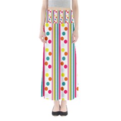 Stripes And Polka Dots Colorful Pattern Wallpaper Background Maxi Skirts