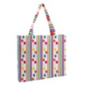 Stripes And Polka Dots Colorful Pattern Wallpaper Background Medium Zipper Tote Bag View2