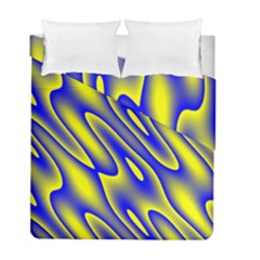 Blue Yellow Wave Abstract Background Duvet Cover Double Side (full/ Double Size)