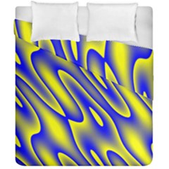 Blue Yellow Wave Abstract Background Duvet Cover Double Side (california King Size)