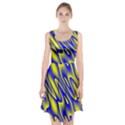 Blue Yellow Wave Abstract Background Racerback Midi Dress View1