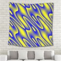 Blue Yellow Wave Abstract Background Square Tapestry (Large) View2