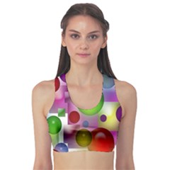 Colored Bubbles Squares Background Sports Bra by Nexatart