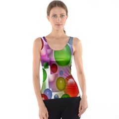 Colored Bubbles Squares Background Tank Top by Nexatart