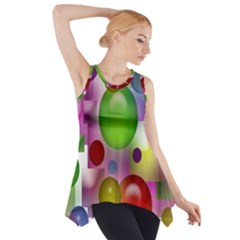 Colored Bubbles Squares Background Side Drop Tank Tunic by Nexatart