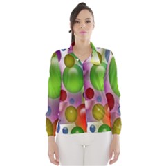 Colored Bubbles Squares Background Wind Breaker (women) by Nexatart