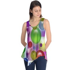 Colored Bubbles Squares Background Sleeveless Tunic by Nexatart