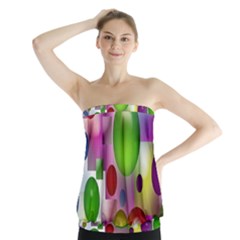 Colored Bubbles Squares Background Strapless Top by Nexatart