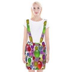 Colored Bubbles Squares Background Suspender Skirt