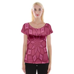 Fusia Abstract Background Element Diamonds Women s Cap Sleeve Top by Nexatart