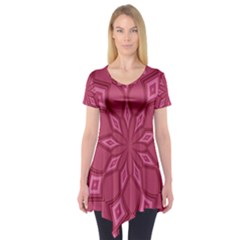 Fusia Abstract Background Element Diamonds Short Sleeve Tunic  by Nexatart