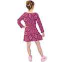 Fusia Abstract Background Element Diamonds Kids  Long Sleeve Velvet Dress View2