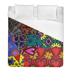 Digitally Created Abstract Patchwork Collage Pattern Duvet Cover (full/ Double Size)